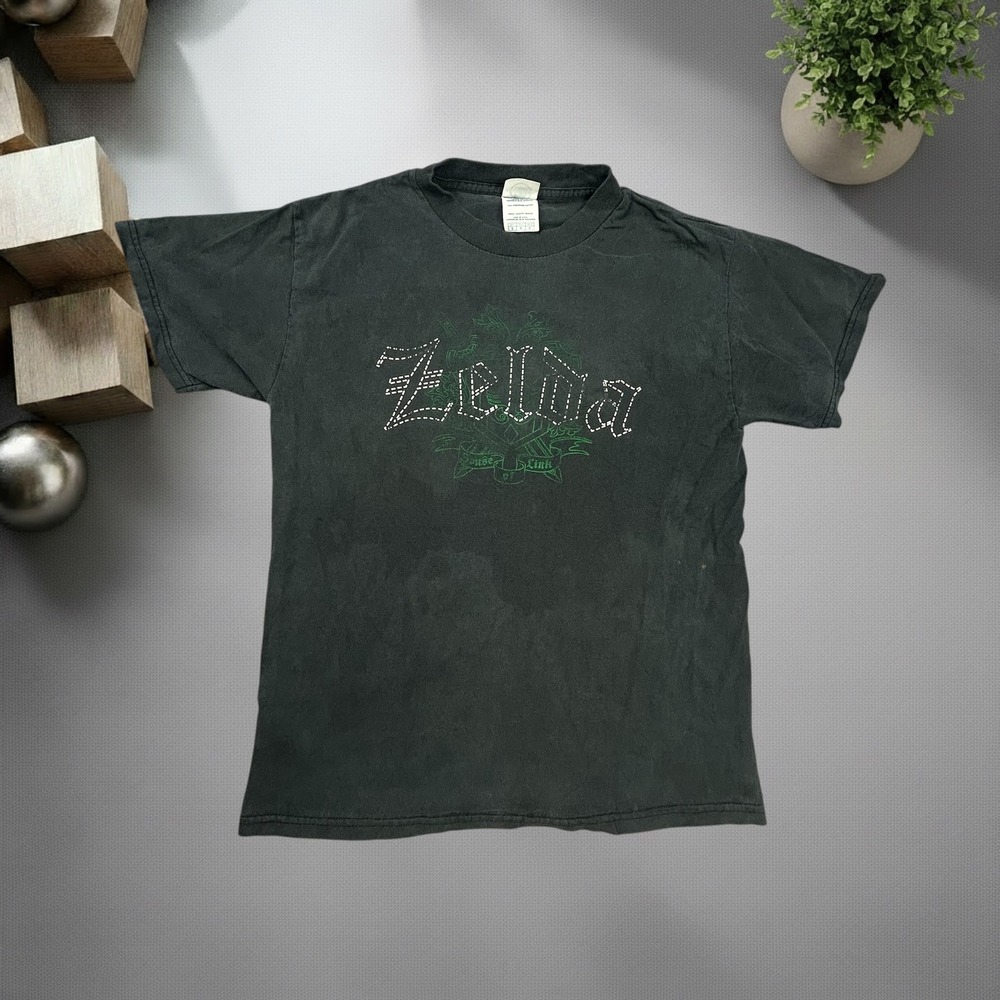 Vintage Y2K Legend of Zelda Graphic T Shirt Delta Pro Weight Black Small 1687